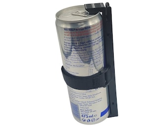 Universal 473ml Red Bull Can Holder,  Heavy Duty MTB & Motorcycle Cup Holder,  Large Energy Drink Bike Mount,  Workshop Tool Bench Accessory