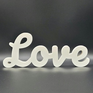 Freestanding Love Sign for Modern Bedroom Decor, Romantic Mantle Shelf Sitter, Couples Word Art, Unique Wedding Anniversary Gift for Her