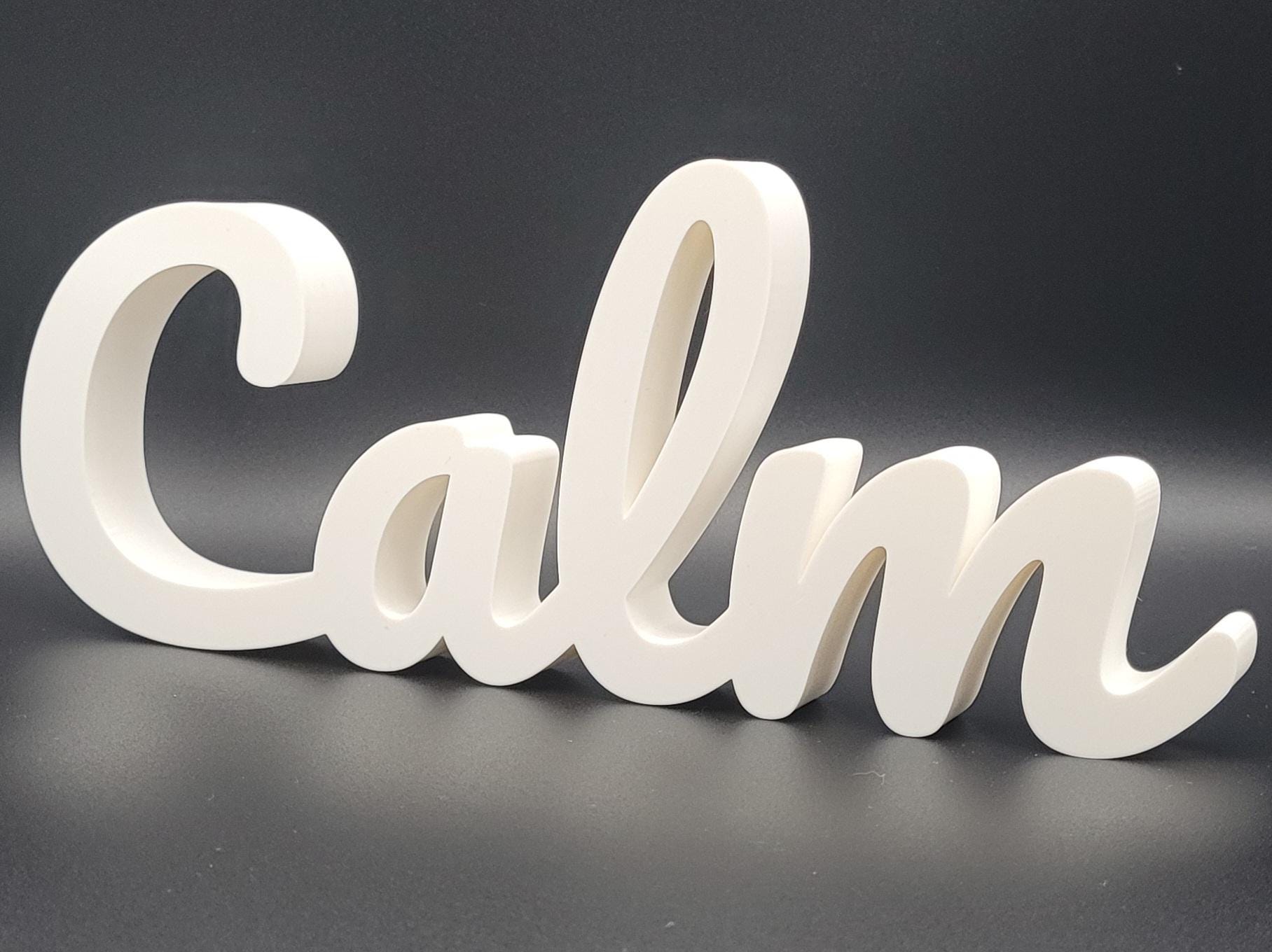 Freestanding Calm Sign for Spa Bathroom Decor, Minimalist Zen Bedroom ...