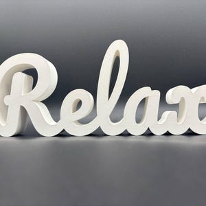 Letrero de relajación independiente / Minimalista / Decoración del hogar / Decoración de escritorio / Decoración para spa y sala de yoga / Impresión 3D
