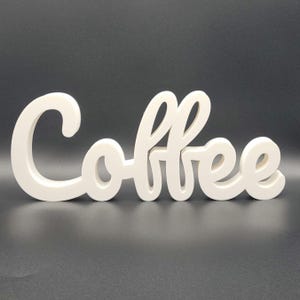 Freestanding Coffee Sign for Home Barista Station Decor, Modern Kitchen Shelf Sitter, Minimalist Cafe Word Art, Unique Coffee Lover Gift