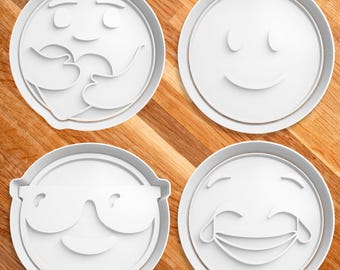 Emoji Faces Cookie Cutter and Stamp Set 2
