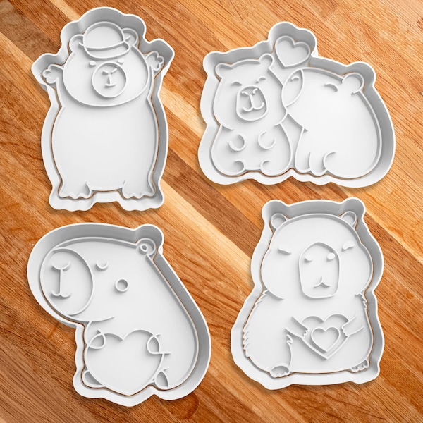 Juego de cortadores de galletas y sellos de capibara