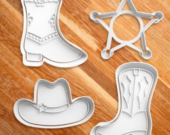Cowboy Cookie Cutter and Stamp Set