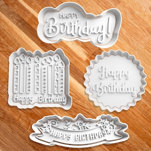 Happy Birthday Cookie Cutter and Stamp Set