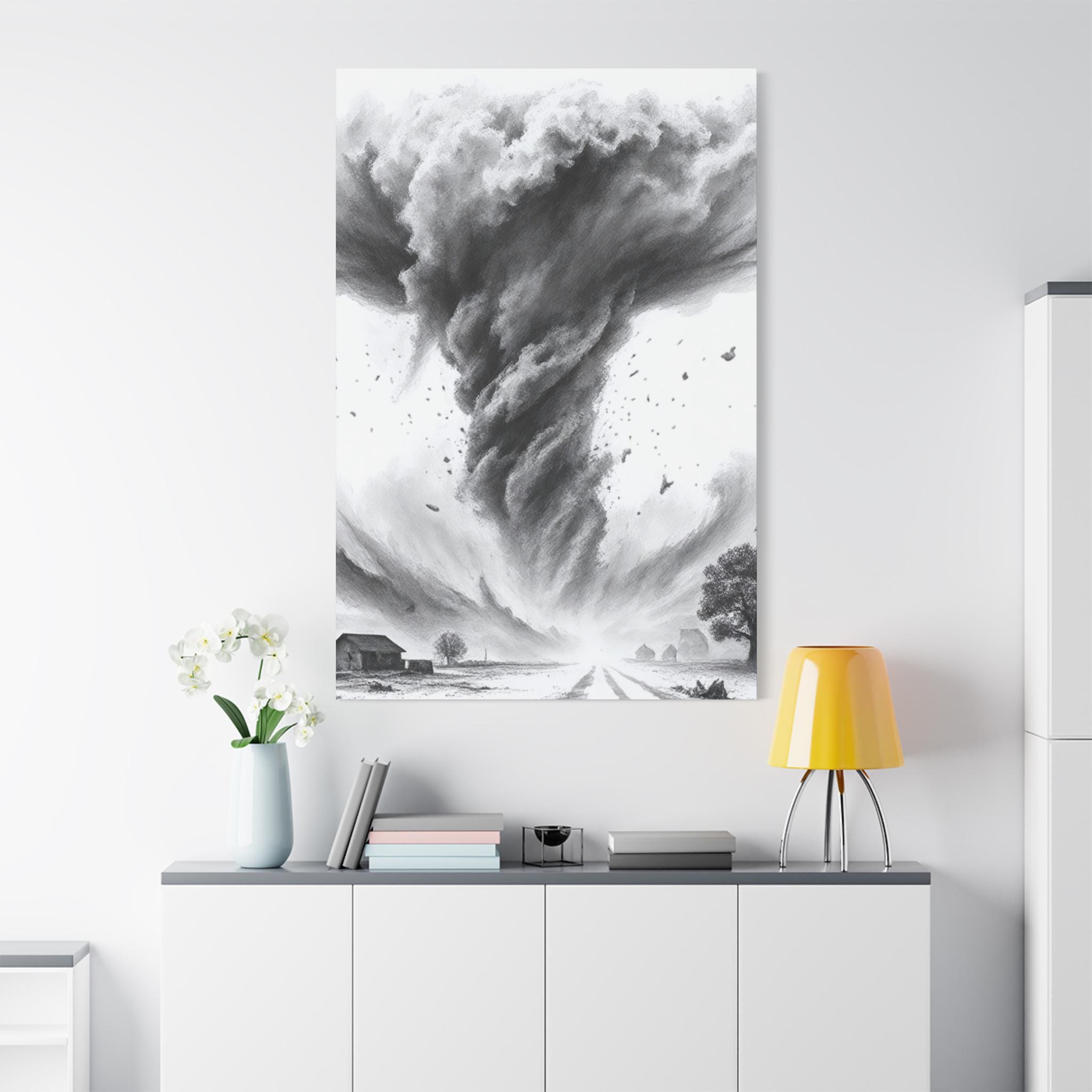 Stormy Tornado Matte Canvas Art, Decorative Wall Print, Tornado Home ...