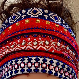 Orange Road Bling Headscarf, Women&#39;s Bandana, Bandanna for Bikers Bad Hair, Blinged Out Head Cover