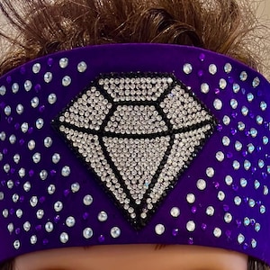 Diamond Rhinestone Bandanna Sparkling Bursts Bling Headscarf, Women&#39;s Bandana, Bandanna for Bikers, Bad Hair, Blinged Out Head Cover