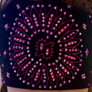 Pink Bandanna Sparkling Bursts Bling Headscarf, Women&#39;s Bandana, Bandanna for Bikers Bad Hair, Blinged Out Head Cover