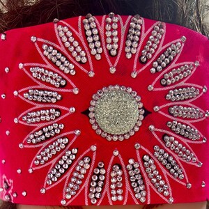 Hot Pink Ice Bling Bandanna Sparkling Bursts Bling Headscarf, Women&#39;s Bandana, Bandanna for Bikers Bad Hair, Blinged Out Head Cover