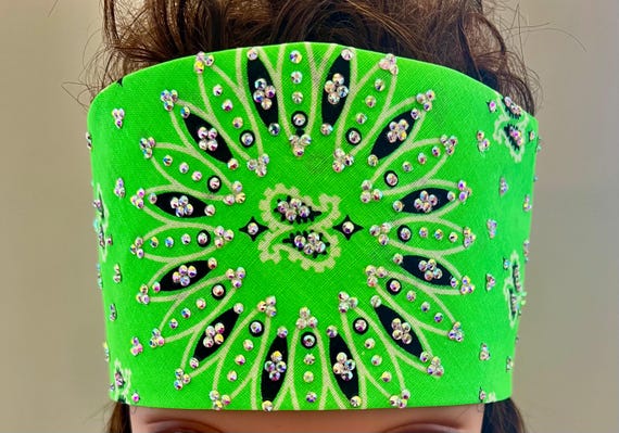 Blinged Bandana Sparkling Bursts, Handmade Bling Headscarf, Women main image 4