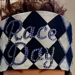 Race Day Rhinestone Bandanna Sparkling Bursts Bling Headscarf, Women&#39;s Bandana, Bandanna for Bikers, Bad Hair, Blinged Out Head Cover