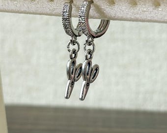Silver Scissor Dangle Earrings | Handmade LGBTQ Pride Jewelry
