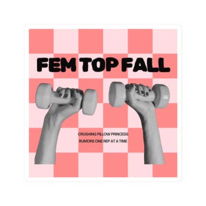 Fem Top Fall Lesbian Sticker, WLW Sticker, Lgbt Sticker, Sapphic, Queer, Lgbt, Lgbtq, Funny Sticker, Lesbian Humor, Lesbian Decor