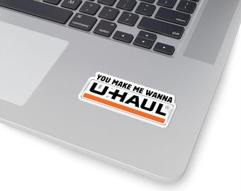 Divertida pegatina de vinilo de U-Haul para lesbianas, calcomanía del orgullo LGBT