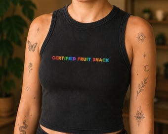 Certified Fruit Snack Pride Tank Top, LGBTQ Sleeveless Crop