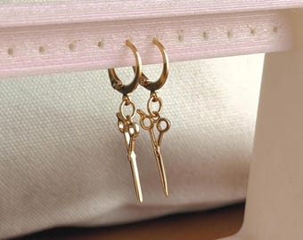 Small Gold Scissor Earrings, Hypoallergenic Earrings, Lesbian Earring, WLW