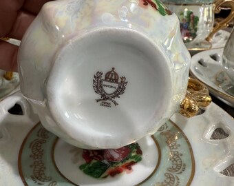 アンティーク　お茶セット　fame AL JAPAN Vintage Imperial Japan Design China Mint Tea Set - Etsy