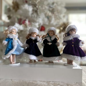 Vintage Small Greenbriar International Porcelain Dolls “Winter girls”