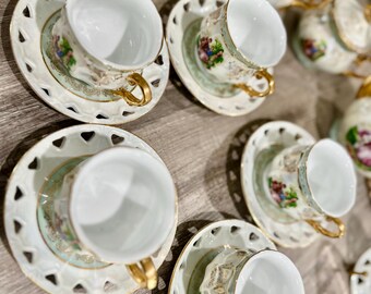 アンティーク　お茶セット　fame AL JAPAN Vintage Imperial Japan Design China Mint Tea Set - Etsy
