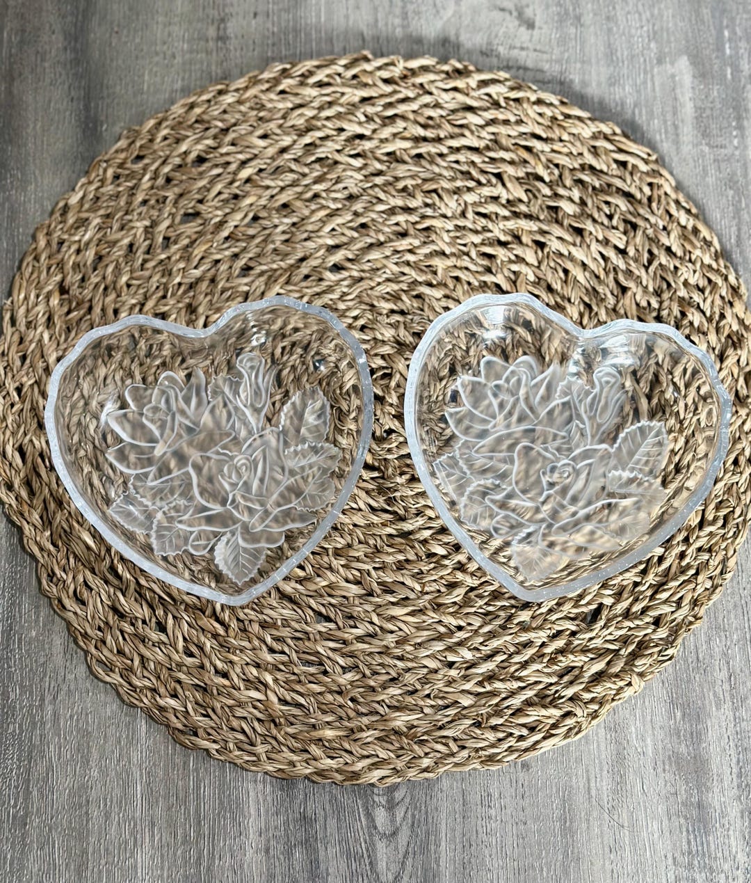Vintage Home Beautiful Crystal Heart Dishes - Etsy