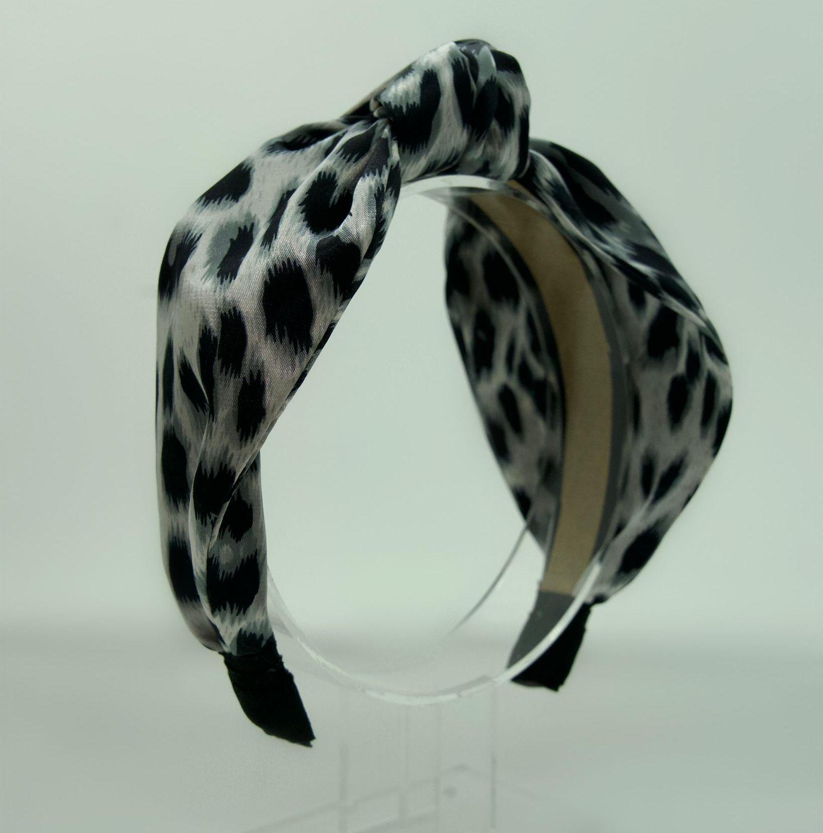 Leopard Print Floral Satin Knot Headband Set Tobatoba Leopard Print Headband Set - 3Pcs Top Knot  main image 4