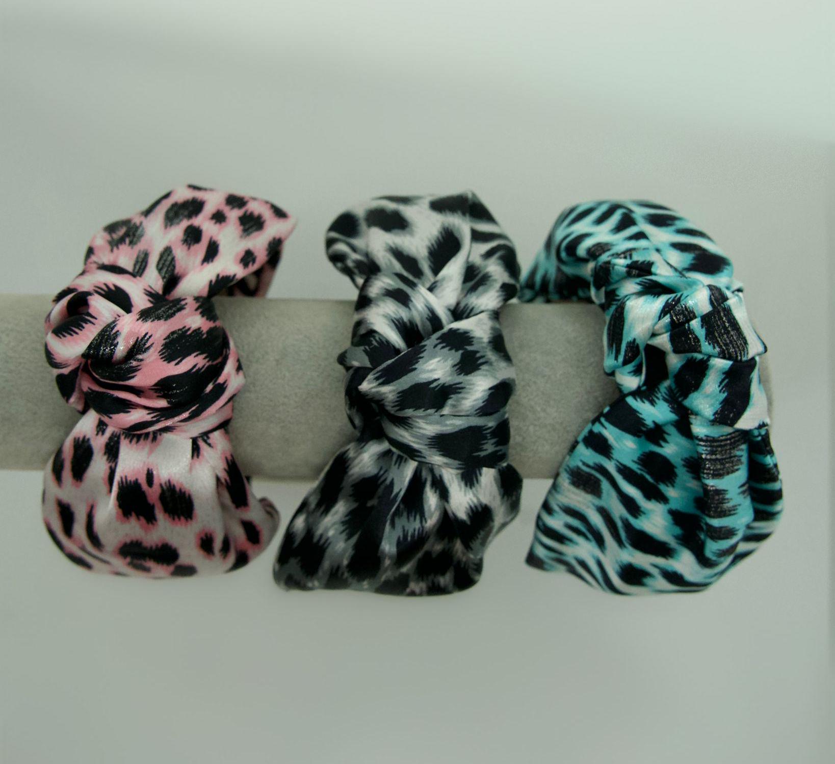 Leopard Print Silky Satin Knot Headband - Etsy