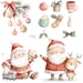 Watercolor Santa Claus Illustrations / Christmas PNG Bundle | 47 PNG ...