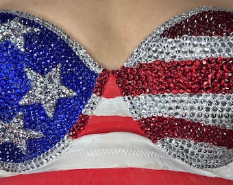 American Flag Custom-Made Bra