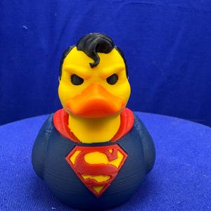Blue Super Hero Duck - Jeep Ducking Character for Collectors - PVC Free, Unisex, Fun and Nostalgic Design