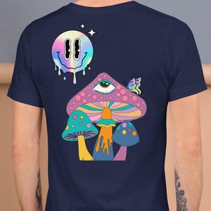 psychedelic t-shirt, hippy tee, psychedelic mushroom shirt, Vibrant T-Shirt with Trippy Graphic Tee for Festival Vibes