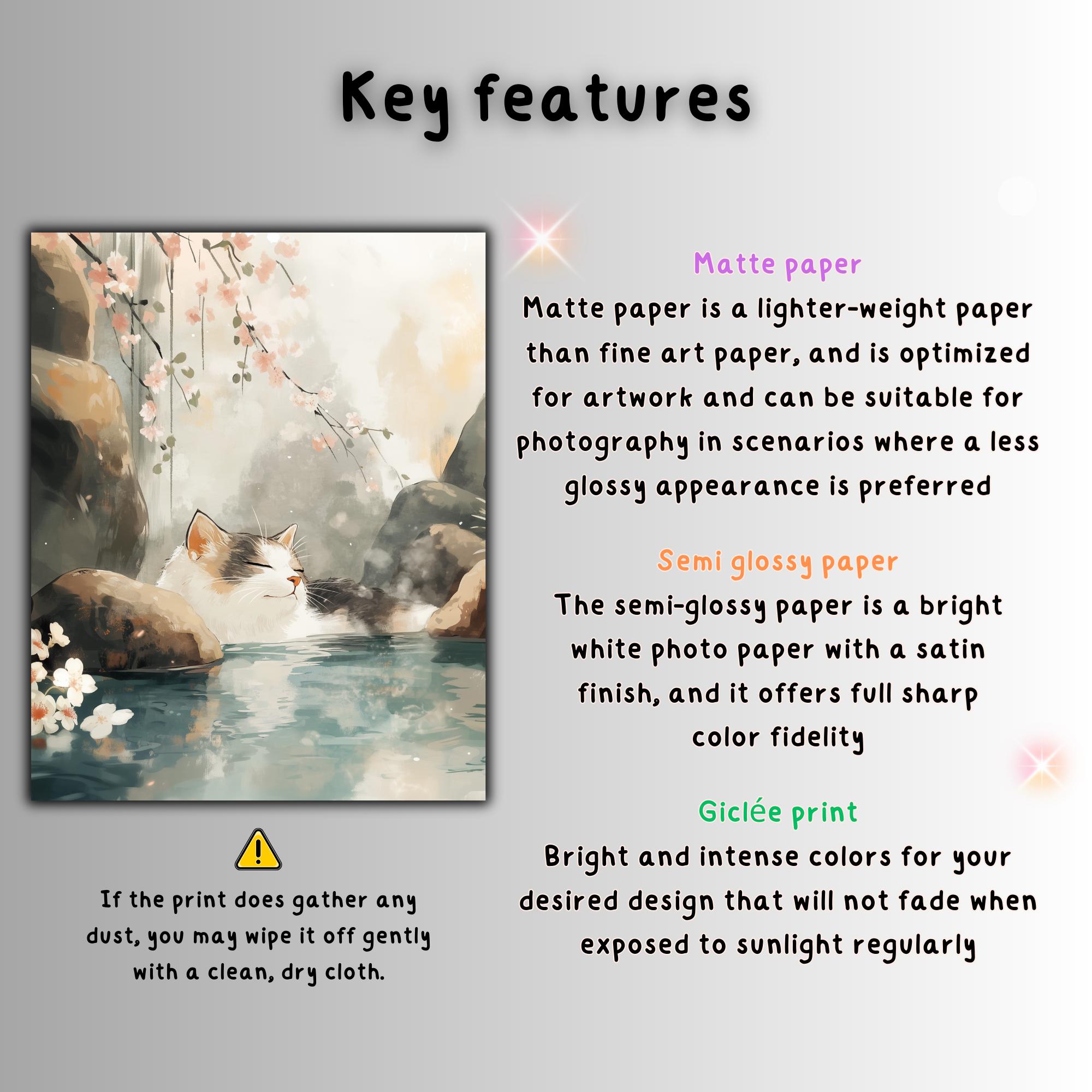 Japanese Onsen Cat Art Print: Tranquil Sakura Spa Poster - Etsy