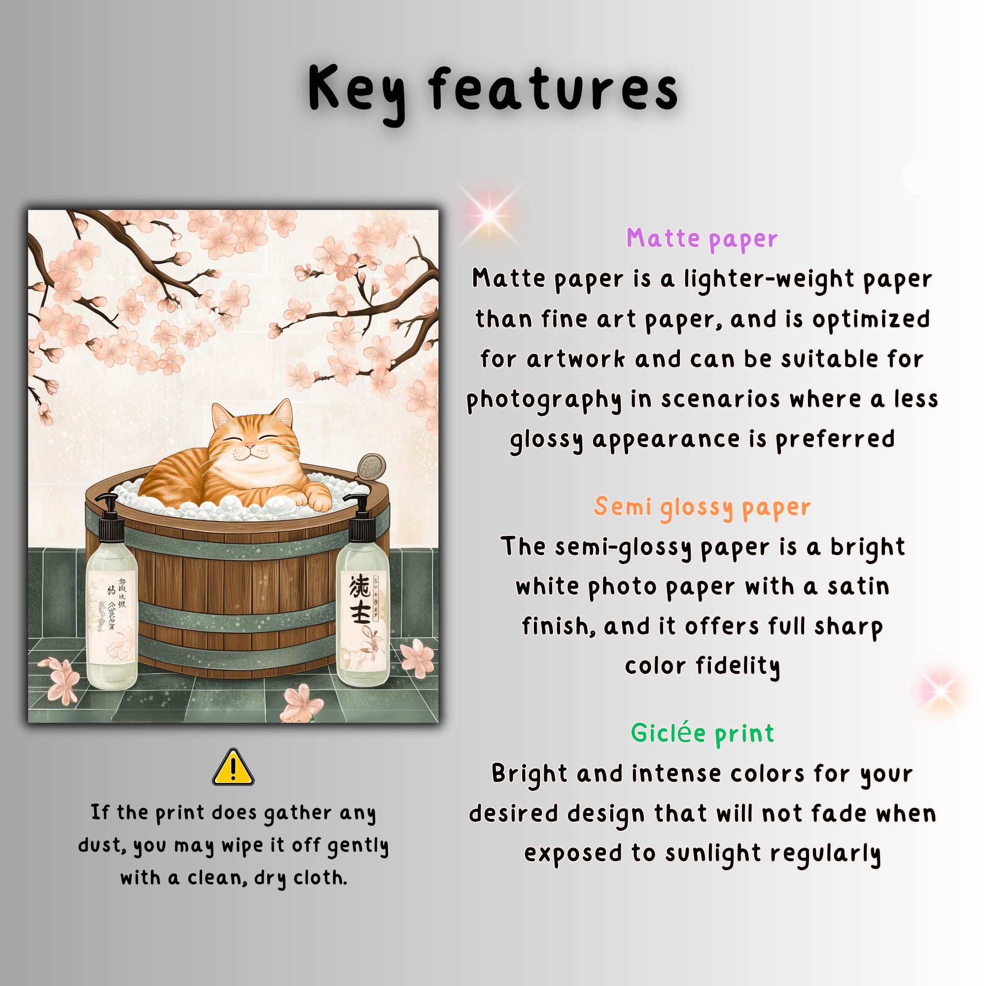 Orange Tabby Cat Sakura Spa Bath Poster – Japanese Art Print - Etsy