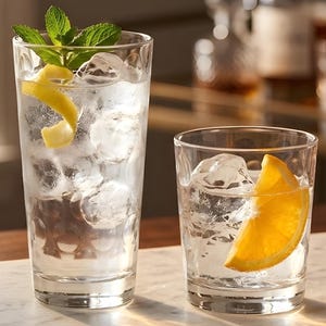 Dimpled Glassware Set | Honeycomb Textured Highball Rocks Glasses