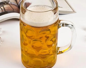 Jumbo Beer Stein: 44 oz Heavy Duty Glass Mug for Oktoberfest
