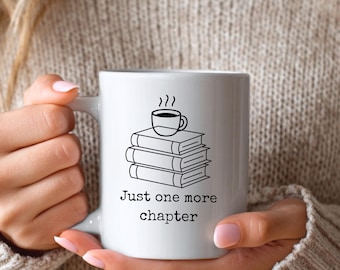 Just One More Chapter – Ceramic Mug, Minimalist Book Lover Gift, BookTok Coffee Cup