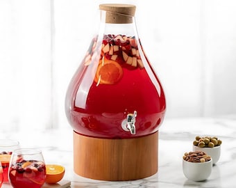 Glass Beverage Dispenser with Spigot: Large Mason Jar Drink Server