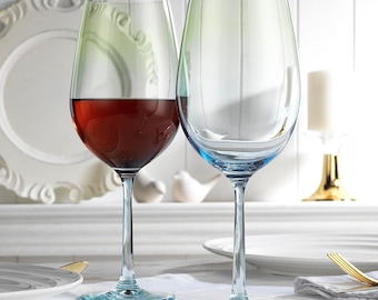 Ombre Wine Glass Set: Elegant Stemware Gift, 2-Piece
