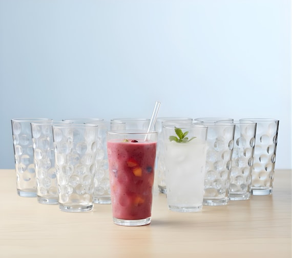 Galaxy Textured Drinking Glasses Set of 10 - Durable Hi-Ball Tumblers, 17  oz Cooler Glassware