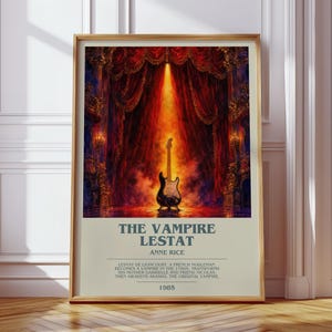 The Vampire Lestat by Anne Rice Modern Book Print Poster, Horror Literary Art, Reader Gift, Bookshelf Decor