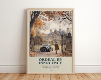 Ordeal by Innocence di Agatha Christie / Poster del libro / Regalo d'arte letteraria per amanti dei libri / Arte murale ispirata al romanzo / Consegna gratuita
