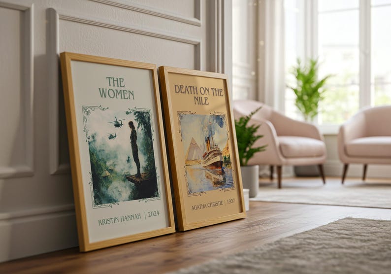 The Women by Kristin Hannah Minimalist Print, Historical Fiction Book Wall Art, Bookish Gift, Reading Nook Poster image 4