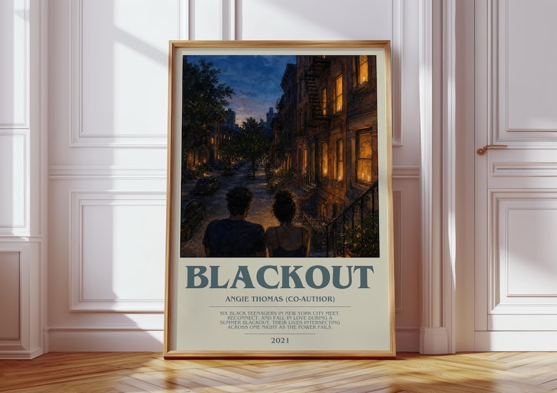 Blackout bookish book poster by Angie Thomas (Co-Author) – framed literary art print
