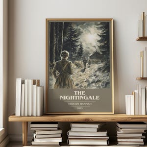 The Nightingale by Kristin Hannah Modern Minimalist Poster, Historical Fiction Book Art, Bookish Gift, Reading Nook Print image 6