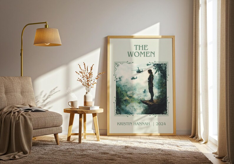 The Women by Kristin Hannah Minimalist Print, Historical Fiction Book Wall Art, Bookish Gift, Reading Nook Poster image 2
