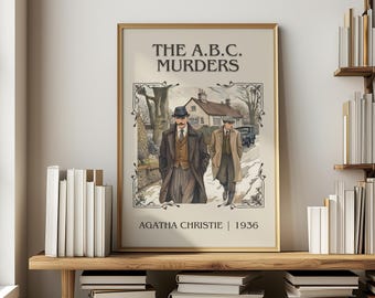 Das A.B.C. Murders von Agatha Christie Minimalistischer Druck, Mystery Book Wandkunst, Geschenk für Bücherwürmer, Leseecke Poster