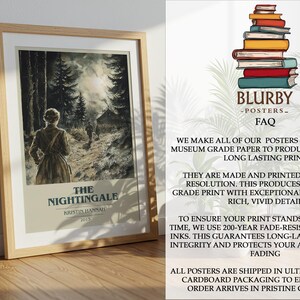 The Nightingale by Kristin Hannah Modern Minimalist Poster, Historical Fiction Book Art, Bookish Gift, Reading Nook Print image 11