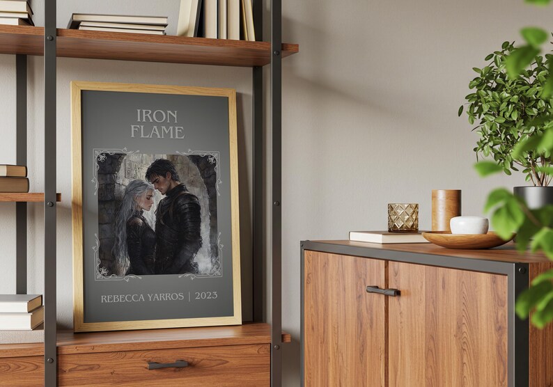 Iron Flame by Rebecca Yarros Minimalist Print, Fantasy Book Wall Art, Bookish Gift, Reading Nook Poster image 3