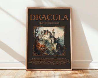 Dracula by Bram Stoker | Book Poster | Literary Art Gift For Book Lover | Novel Inspired Wall Art | Free Delivery