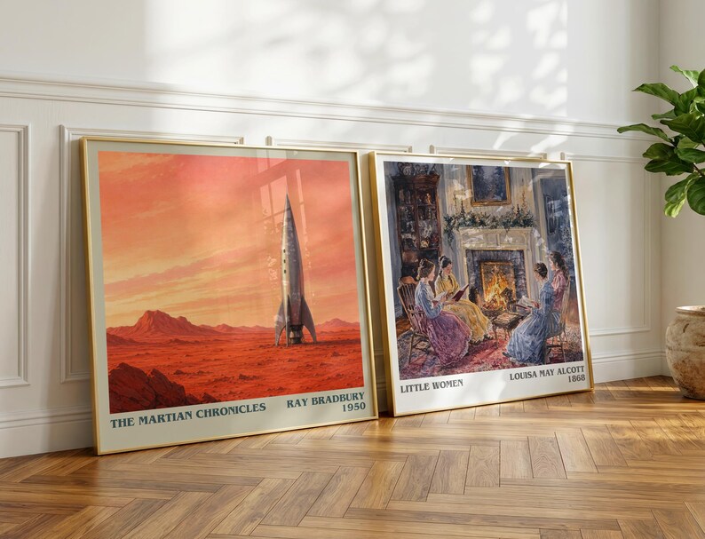 The Martian Chronicles by Ray Bradbury Modern Minimalist Poster, Sci-fi Book Art, Bookish Gift ...